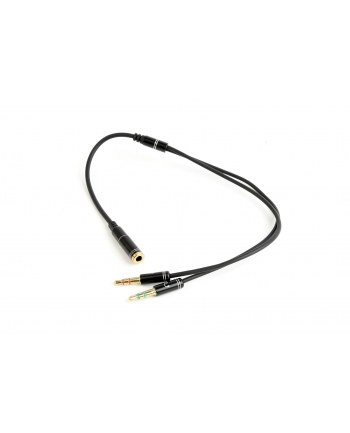 Kabel GEMBIRD CCA-418M (Mini Jack x2 M - 4-Pin  Jack stereo 3 5 mm F; 0 20m; kolor czarny)
