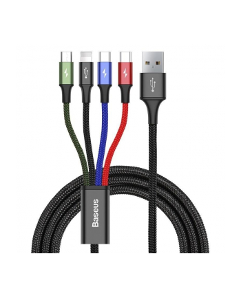 Zestaw kabli zasilający Baseus CA1T4-B01 (USB - Lightning  Micro USB  USB typu C ; 1 2m; kolor czarny)
