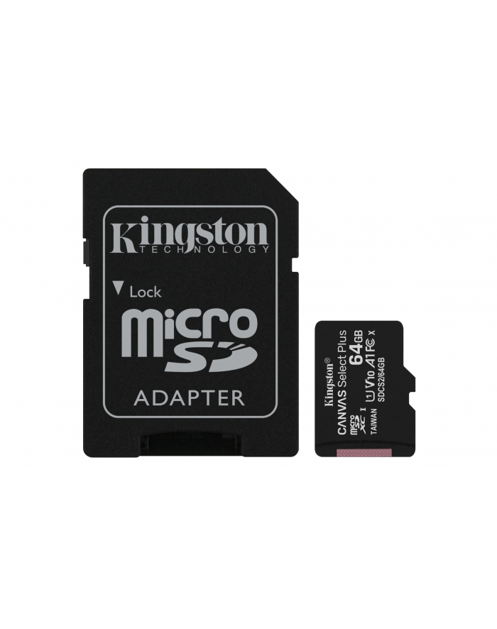 Karta pamięci Kingston Canvas Select Plus SDCS2/64GB-2P1A (64GB; Class A1; Adapter  Karta pamięci x 2) główny
