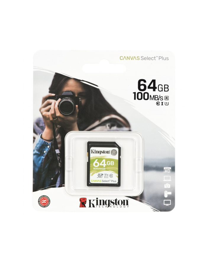 Karta pamięci Kingston Canvas Select Plus SDS2/64GB (64GB; Class U1  V10; Karta pamięci) główny