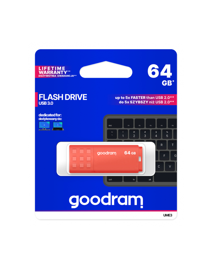 goodram Pendrive UME3 64GB USB 3.0 Pomarańczowy główny