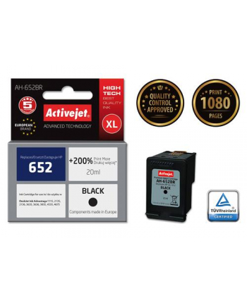 Tusz Activejet AH-652BR (zamiennik HP 652 F6V25AE; Premium; 20 ml; czarny)