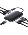 aukey Aluminiowy HUB USB-C | 8w1 | RJ45 Ethernet 10/100/1000Mbps | 3xUSB 3.1 | HDMI 4k@30Hz | SD i microSD | USB-C Power Delivery 100W  CB-C71 - nr 1