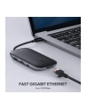 aukey Aluminiowy HUB USB-C | 8w1 | RJ45 Ethernet 10/100/1000Mbps | 3xUSB 3.1 | HDMI 4k@30Hz | SD i microSD | USB-C Power Delivery 100W  CB-C71 - nr 7