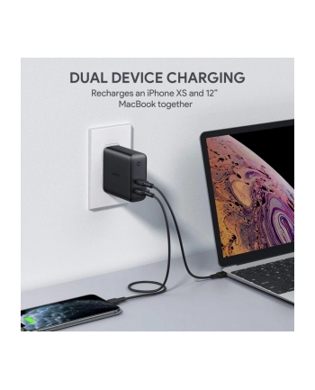 aukey Ultraszybka ładowarka sieciowa 2xUSB Power Delivery (1xUSB A+1xUSB C) 60W 5.4A PA-D3