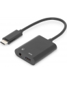 assmann Kabel rozdzielacz USB 3.1 Typ C Gen.2 SuperSpeed+ 10Gbps Mini Jack 3.5mm + Typ USB C czarny, 20cm - nr 12