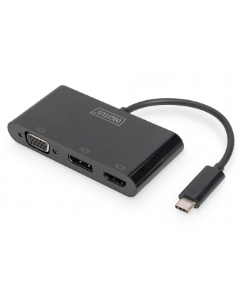 digitus Adapter graficzny HDMI/DP/VGA 4K 60Hz UHD/ FHD na USB 3.1 Typ C, z audio, czarny