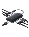 aukey Aluminiowy HUB USB-C | 8w1 | RJ45 Ethernet 10/100/1000Mbps | 3xUSB 3.1 | HDMI 4k@30Hz | SD i microSD | USB-C Power Delivery 100W  CB-C71 - nr 12