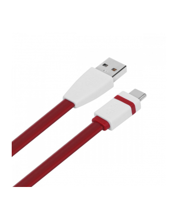 tb Kabel USB - USB C 1m. burgundowy, płaski