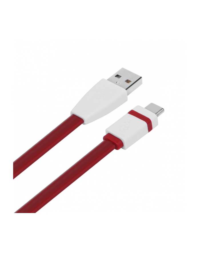 tb Kabel USB - USB C 1m. burgundowy, płaski główny