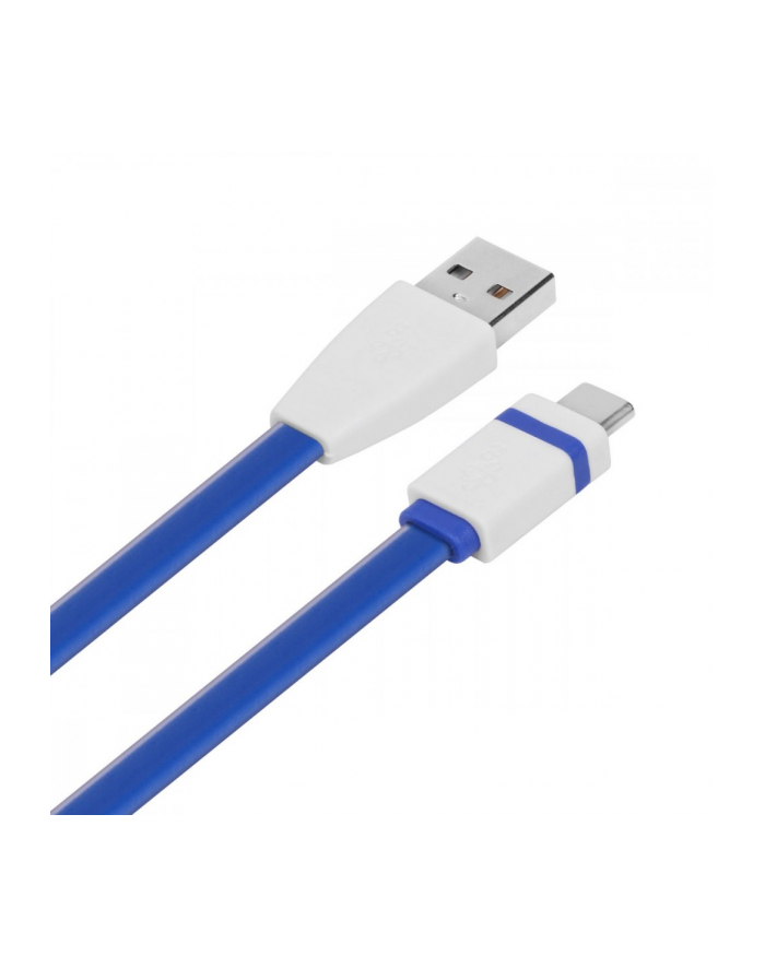 tb Kabel USB - USB C 1m. niebieski, płaski główny