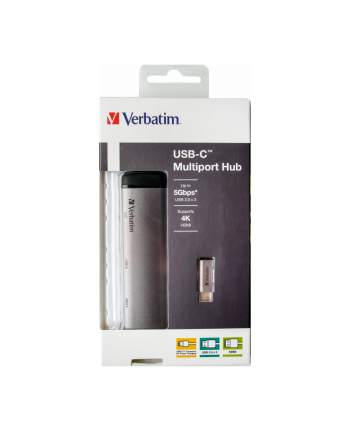 verbatim Multi Port USB-C 3.1, 2x USB 3.0, HDMI 4K, type-c