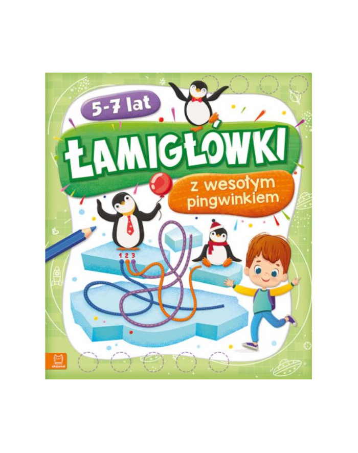 aksjomat Książka Łamigłówki z wesołym pingwinkiem 5-7 lat. główny