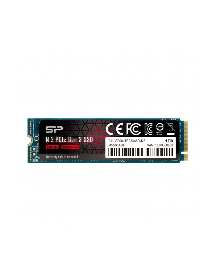 silicon power Dysk SSD A80 1TB PCIE M.2 NVMe 3400/3000 MB/s główny