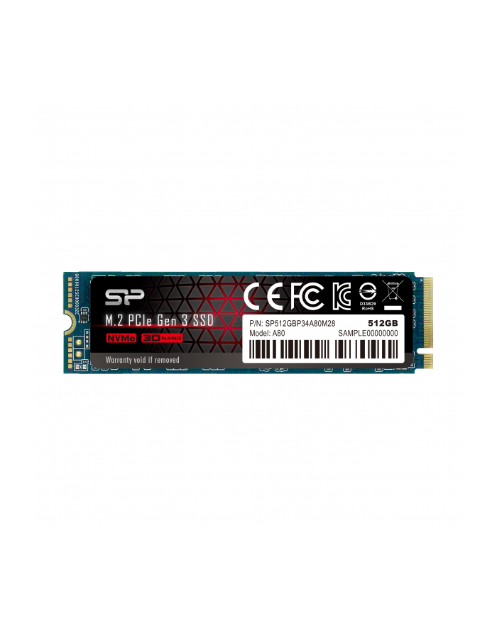 silicon power Dysk SSD A80 512GB PCIE M.2 NVMe 3400/3000 MB/s główny