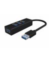 icybox Hub IB-HUB1419-U3 USB 3.0 na 4-Port Type-A, Aluminium,      czarny, Kabel 15cm - nr 1