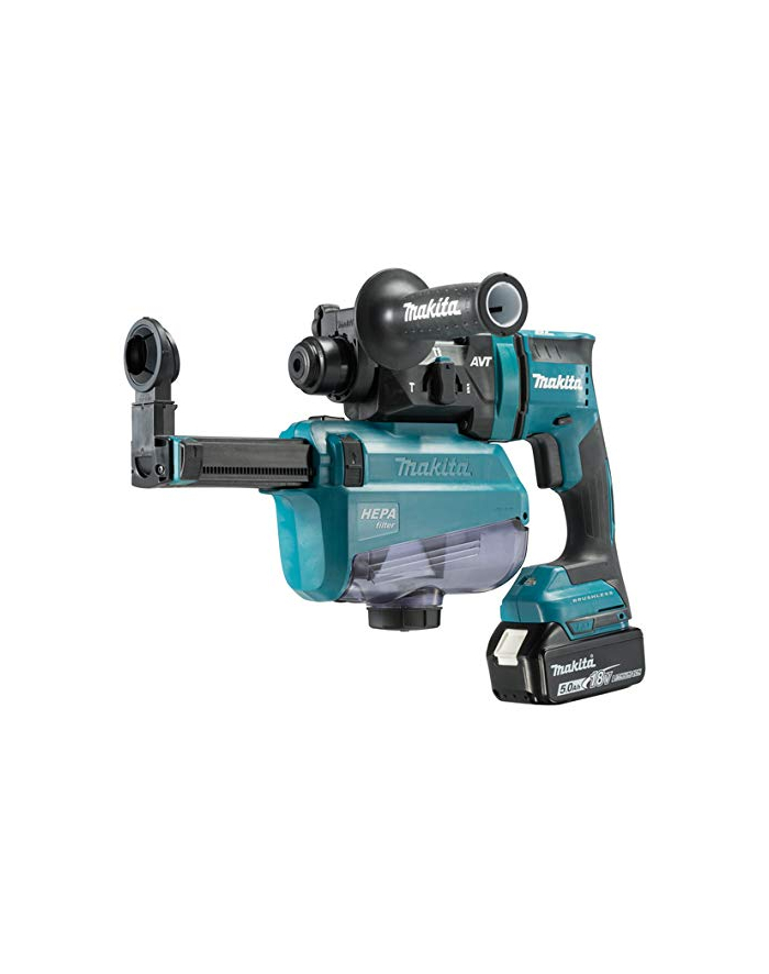 Makita Cordless Hammer DHR182RTWJ, 18 Volt, hammer drill (blue / black, 2x Li-ion battery 5.0 Ah, with dust extraction) główny