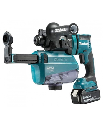 Makita Cordless Hammer DHR182RTWJ, 18 Volt, hammer drill (blue / black, 2x Li-ion battery 5.0 Ah, with dust extraction)