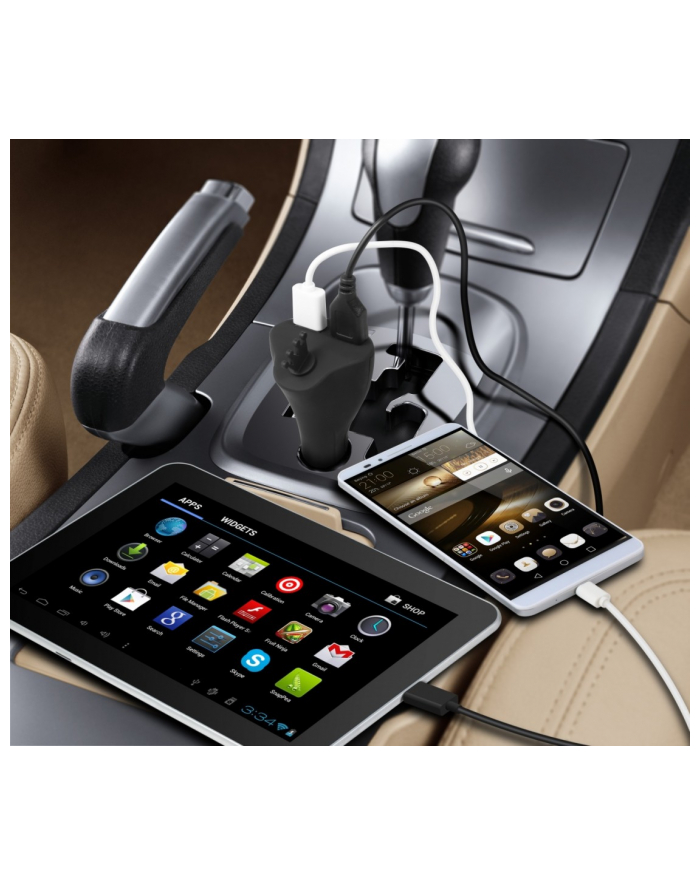TE07 Samochodowy uchwyt na tablet i ładowarka USB główny
