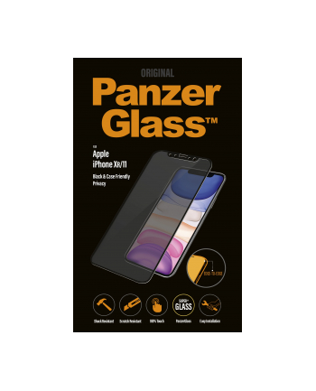 PANZERGLASS SZKŁO HARTOWANE DO IPHONE XR/11 PRV CZARNE DO ETUI