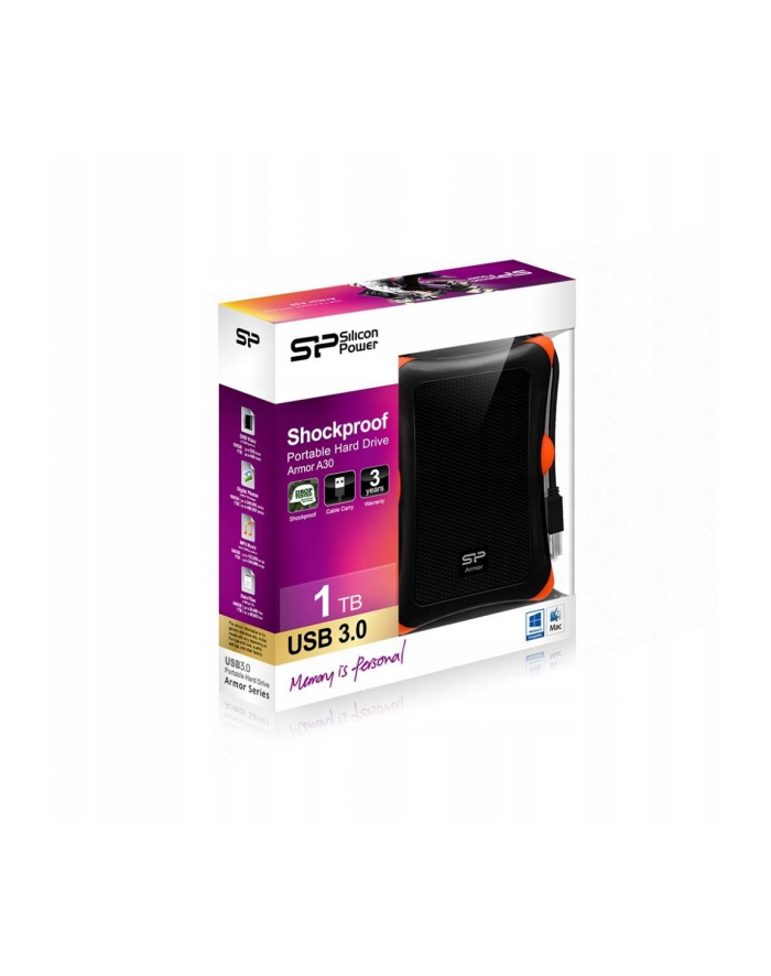 Dysk zewnętrzny Silicon Power Armor A30 SP010TBPHDA30S3K (1 TB ; 25 ; USB 31; 5400 obr/min) główny