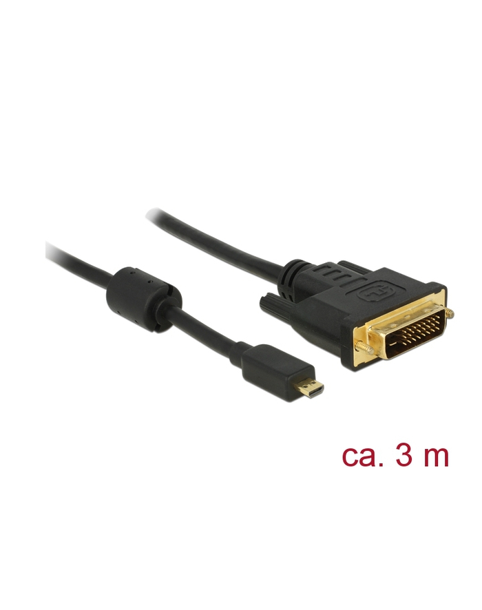 DELOCK KABEL MICRO HDMI(M) -> DVI-D(M)(24+1) 3M DUAL LINK CZARNY główny