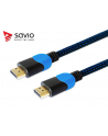 Kabel SAVIO GCL-02 (HDMI M - HDMI M; 1 8m; kolor czarno-niebieski) - nr 3