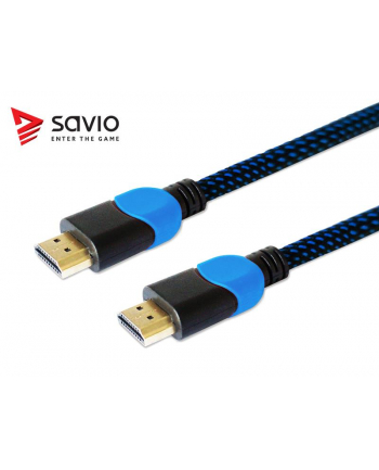 Kabel SAVIO GCL-02 (HDMI M - HDMI M; 1 8m; kolor czarno-niebieski)