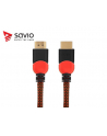 Kabel SAVIO GCL-04 (HDMI M - HDMI M; 3m; kolor czarno-czerwony) - nr 1