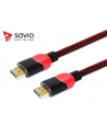 Kabel SAVIO GCL-04 (HDMI M - HDMI M; 3m; kolor czarno-czerwony) - nr 3