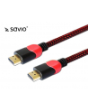 Kabel SAVIO GCL-04 (HDMI M - HDMI M; 3m; kolor czarno-czerwony) - nr 5
