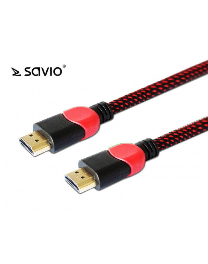 Kabel SAVIO GCL-04 (HDMI M - HDMI M; 3m; kolor czarno-czerwony) główny