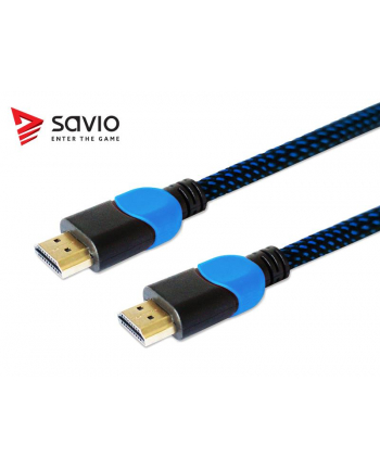 Kabel SAVIO GCL-05 (HDMI M - HDMI M; 3m; kolor czarno-niebieski)