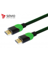 Kabel SAVIO GCL-06 (HDMI M - HDMI M; 3m; kolor czarno-zielony) - nr 3