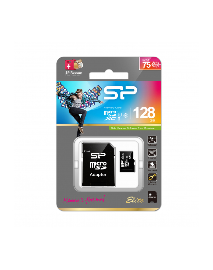 Karta pamięci Silicon Power Elite SP128GBSTXBU1V10SP (128GB; Class U1; Karta pamięci) główny