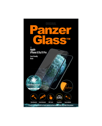 PANZERGLASS SZKŁO HARTOWANE DO IPHONE X/XS/11 PRO CZARNE DO ETUI