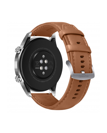 Huawei Watch GT2 46mm Classic, smart watch (silver, Bracelet: Pebble Brown, leather)