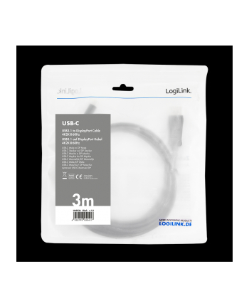 logilink Kabel USB 3.2 Gen 1 x 1 USB-C do DisplayPort 1.2, dł. 3m
