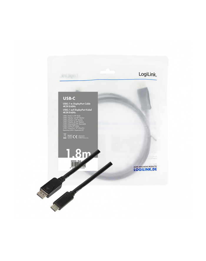 logilink Kabel USB 3.2 Gen 1 x 1 USB-C do DisplayPort 1.2, dł.1.8m główny
