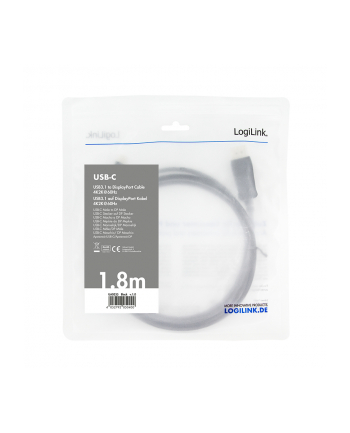 logilink Kabel USB 3.2 Gen 1 x 1 USB-C do DisplayPort 1.2, dł.1.8m