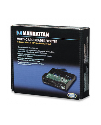 MANHATTAN 100915 Manhattan Czytnik kart uniwersalny z portem USB 2.0 wewnętrzny 3,5