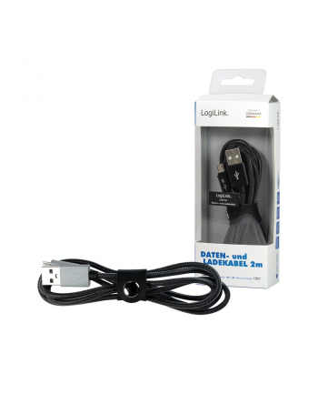 logilink Kabel USB 2.0 A męski do Micro-B męski, dł. 2m Szary nr 1