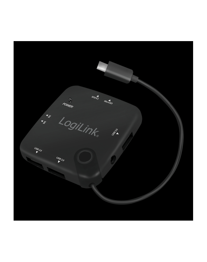 logilink Hub USB 2.0, 3 porty, z czytnikiem kart, OTG, Micro-USB, Android główny