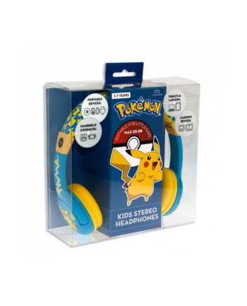 globix Słuchawki dla dzieci Pokemon Pikatchu niebiesko-żólte PK0444