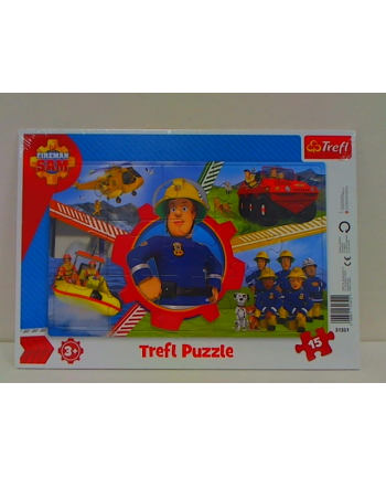 Puzzle 15el ramkowe Dzień Strażaka Sama 31351 Trefl