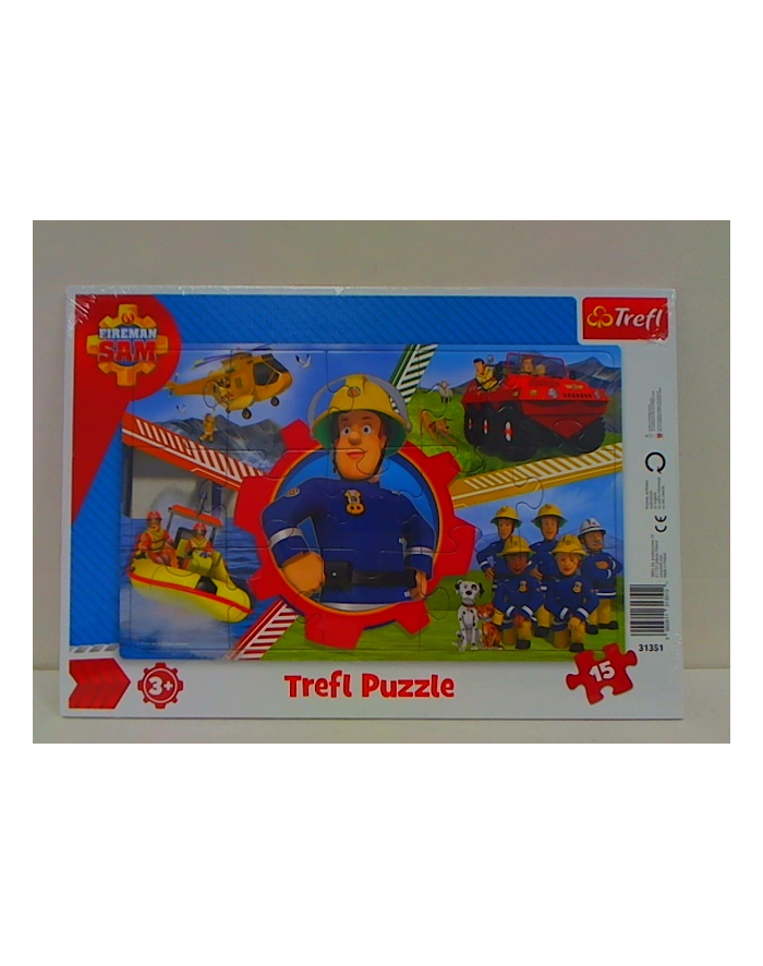 Puzzle 15el ramkowe Dzień Strażaka Sama 31351 Trefl główny