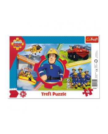 Puzzle 15el ramkowe Dzień Strażaka Sama 31351 Trefl