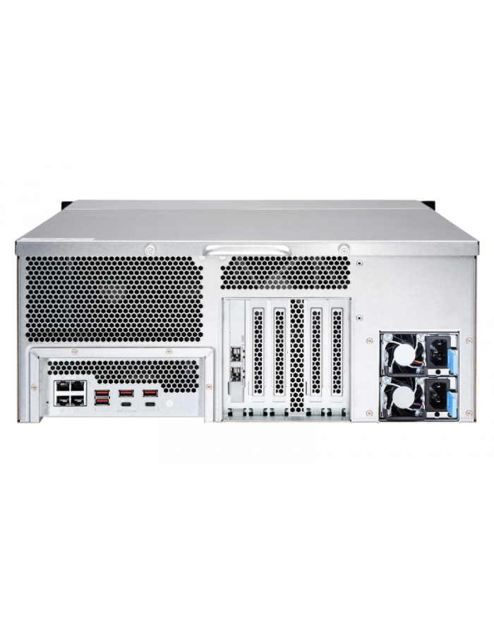 qnap Serwer TS-2483XU-RP-E2136-16G 4U 24-bay NAS DDR4 2666 8GBx2 1GBEx1 10gbE SFP+ x2 PCIe slot x5 800W redundant PSU główny