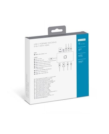 dicota Przenośna stacja dokująca USB-C 9-in-1 HDMI