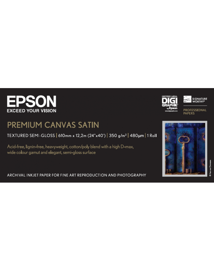 EPSON Roll paper 24Inchx12 2m Premier Art water resistant Canvas 24zollx12 2m for StylusPro 7500 7600 9500 9600 10000CF 10600 główny